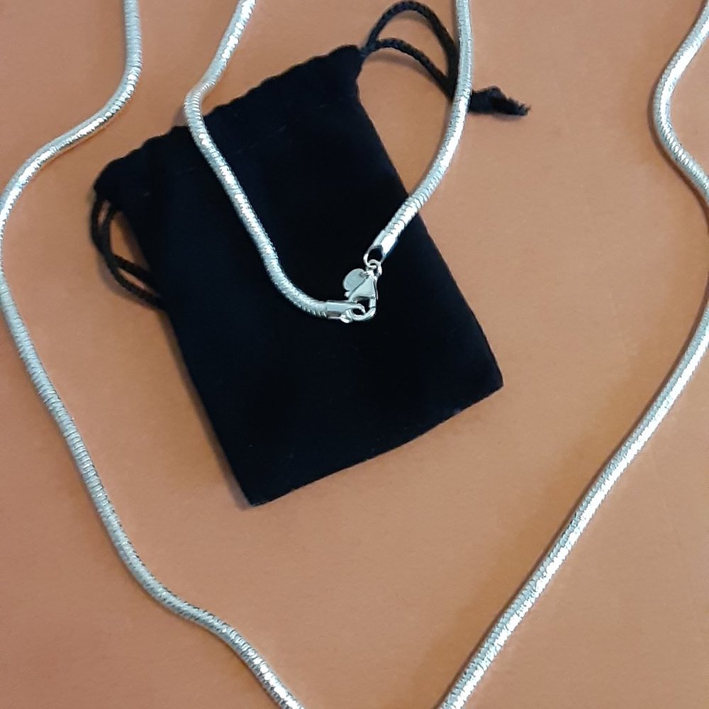 UltraFine 950 Silver Bold Diamond Cut 36" Snake Chain Necklace, 42.0g